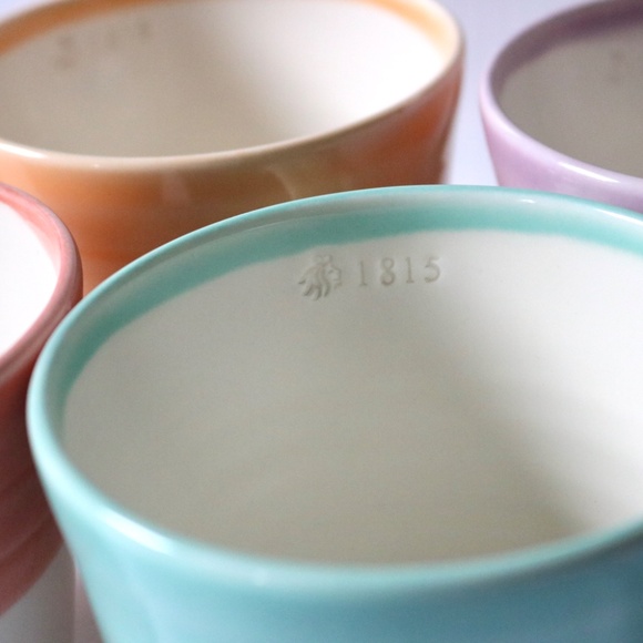 Set of 4 ROYAL DOULTON 1815 Porcelain Coffee Tea Mug Pink Teal Orange Purple - Picture 4 of 7